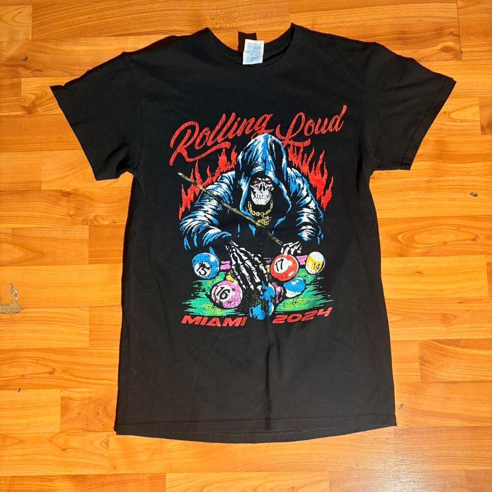 Rolling Loud Miami 2024 Black T-Shirt Size S Rap Festival Streetwear